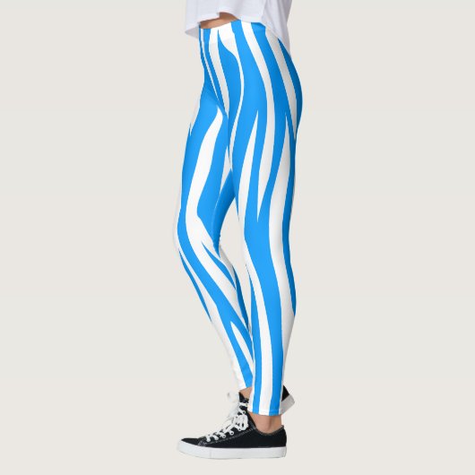 Hellblauer Zebra-Druck Leggings (Links)