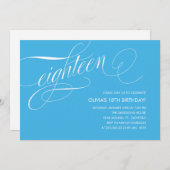 Hellblauer Zeitgenosse-18. Geburtstags-Einladungen Einladung (Vorne/Hinten)