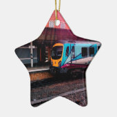 Hellblauer Zug Keramik Ornament (Links)