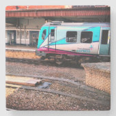 Hellblauer Zug Steinuntersetzer (Vorderseite)