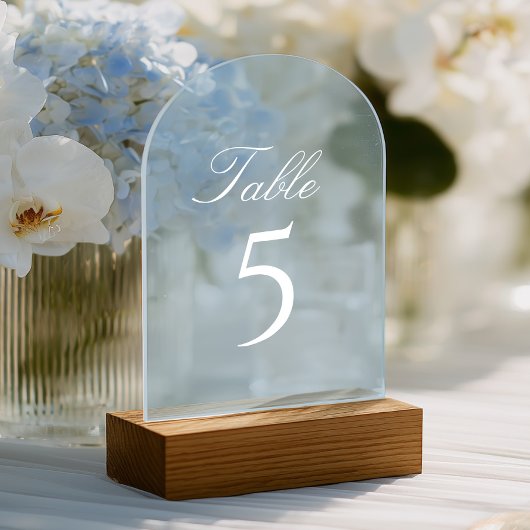 Hellblaues Acryl-Hochzeitstisch Nummer Acryleinladungen
