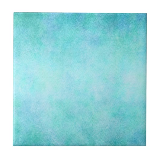 Hellblaues aquamarines Aquawatercolor-Papier bunt Fliese (Vorderseite)
