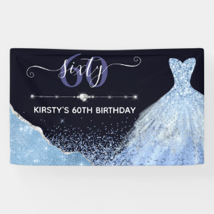 Hellblaues Aquarell-Kleid Geburtstag Banner