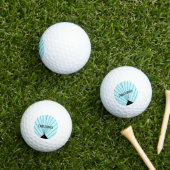Hellblaues Art Deco Design Golfball (Insitu Gras)