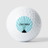 Hellblaues Art Deco Design Golfball (Vorderseite)
