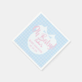 Hellblaues Band-Bär-Babyshower-Papiernapkin Serviette (Ecke)
