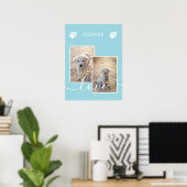 Hellblaues benutzerdefiniertes Foto mit Name und L Poster (Heimbüro)