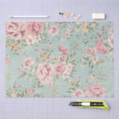 Hellblaues Blumenrot des Vintagen viktorianischen Seidenpapier (Handwerk)