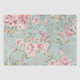 Hellblaues Blumenrot des Vintagen viktorianischen Seidenpapier