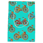 Hellblaues Fahrrad-mittlere Geschenk-Tasche Mittlere Geschenktüte (Rückseite)