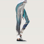 Hellblaues Federtrio Leggings (Rechts)