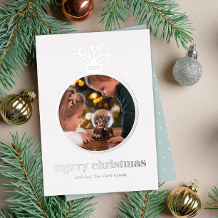 Hellblaues festliches Foto in Weihnachten Folien Feiertagskarte