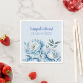 Hellblaues florales Abschluss-Design  Serviette (Beispiel)