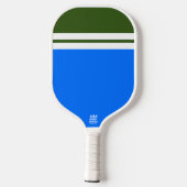 Hellblaues Forest Grüner Farbblock Weiße Streifen Pickleball Schläger (Rückseite)