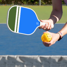 Hellblaues Forest Grüner Farbblock Weiße Streifen Pickleball Schläger