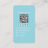Hellblaues Foto-QR-Code - Verbinde dich mit mir Visitenkarte (Rückseite)