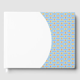 Hellblaues, gelb gepolstertes Ovalenmuster auf Wei Gästebuch