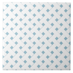 Hellblaues geometrisches Gittermuster  Fliese