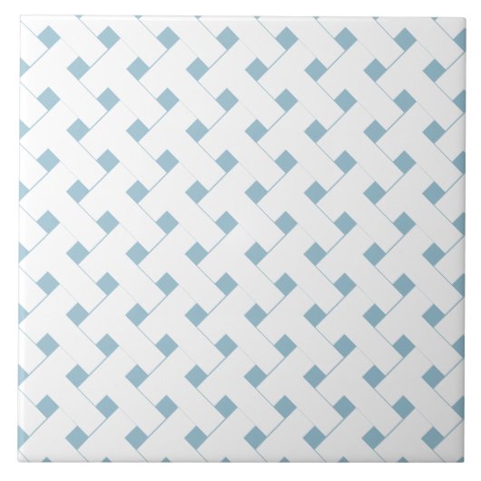 Hellblaues geometrisches Gittermuster  Fliese (Vorderseite)