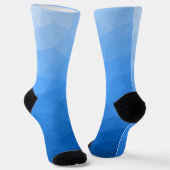 Hellblaues geometrisches Maschenmuster Monogramm Socken (Gewinkelt)