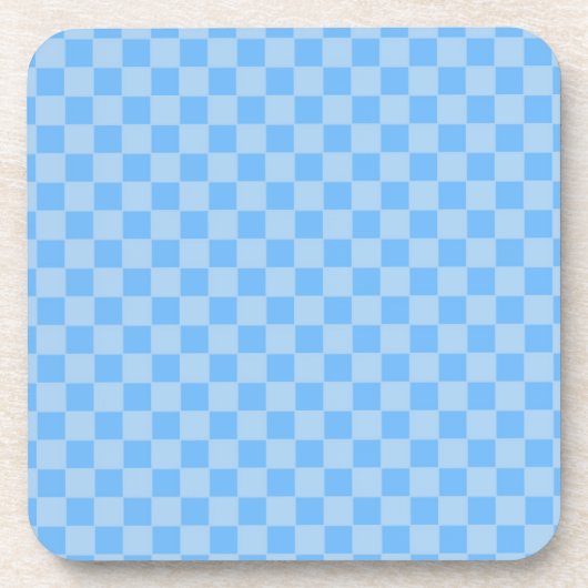 Hellblaues geometrisches Schachbrettmuster Untersetzer (Vorderseite)