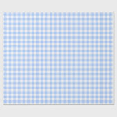 Hellblaues Gingham-Karo-Muster Geschenkpapier (Flach)
