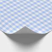 Hellblaues Gingham-Karo-Muster Geschenkpapier (Ecke)