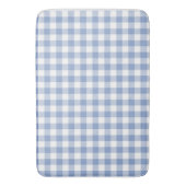 Hellblaues Gingham-Muster Klassischer Karomuster-D Badematte (Vorderseite Vertikal)