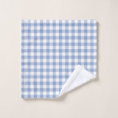 Hellblaues Gingham-Muster Klassischer Karomuster-D Badhandtuch Set (Waschlappen)
