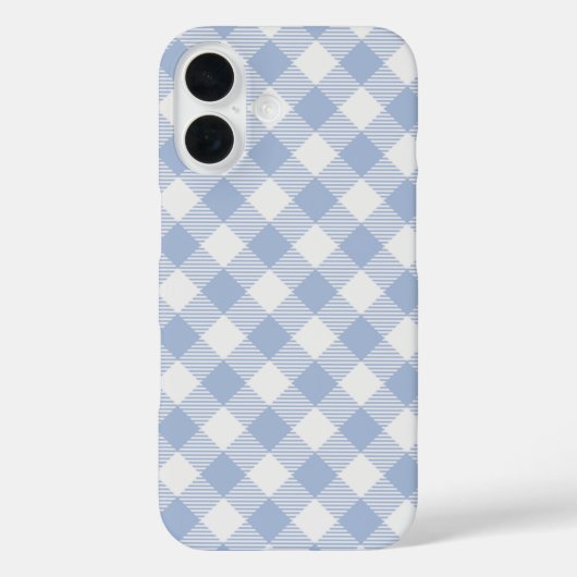 Hellblaues Gingham-Muster Klassischer Karomuster-D Case-Mate iPhone Hülle (Rückseite)