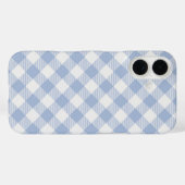 Hellblaues Gingham-Muster Klassischer Karomuster-D Case-Mate iPhone Hülle (Rückseite (Horizontal))