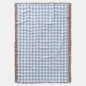 Hellblaues Gingham-Muster Klassischer Karomuster-D Decke (Vorderseite Vertikal)