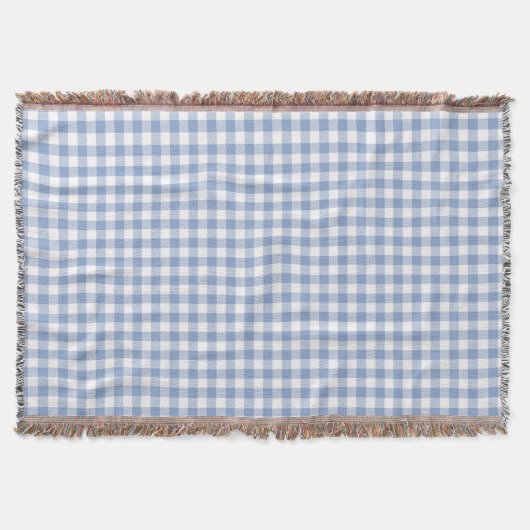 Hellblaues Gingham-Muster Klassischer Karomuster-D Decke (Vorderseite)