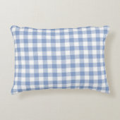 Hellblaues Gingham-Muster Klassischer Karomuster-D Dekokissen (Vorderseite)