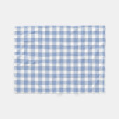 Hellblaues Gingham-Muster Klassischer Karomuster-D Fleecedecke (Vorderseite (Horizontal))