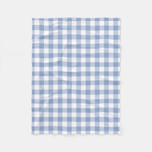 Hellblaues Gingham-Muster Klassischer Karomuster-D Fleecedecke (Vorderseite)
