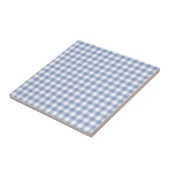 Hellblaues Gingham-Muster Klassischer Karomuster-D Fliese (Seite)