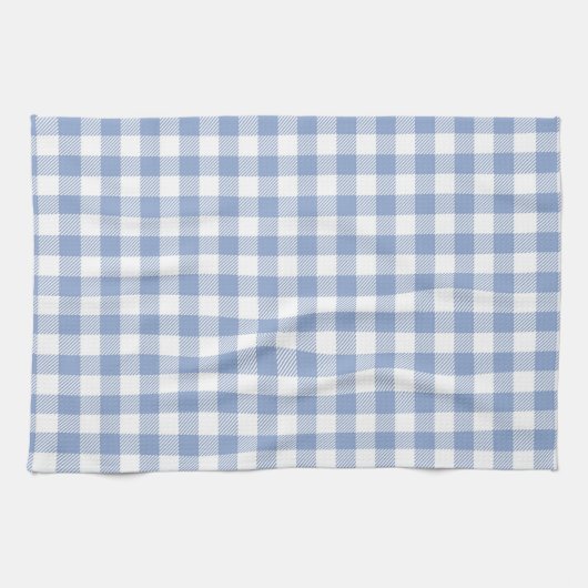 Hellblaues Gingham-Muster Klassischer Karomuster-D Geschirrtuch (Horizontal)