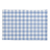Hellblaues Gingham-Muster Klassischer Karomuster-D Kissenbezug (Rückseite-Links)