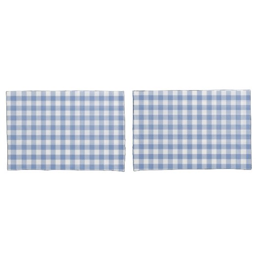 Hellblaues Gingham-Muster Klassischer Karomuster-D Kissenbezug (Vorderseite-Set)