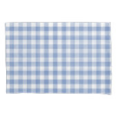 Hellblaues Gingham-Muster Klassischer Karomuster-D Kissenbezug (Vorderseite-Links)