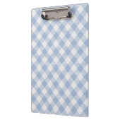 Hellblaues Gingham-Muster Klassischer Karomuster-D Klemmbrett (Links)