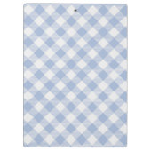 Hellblaues Gingham-Muster Klassischer Karomuster-D Klemmbrett (Rückseite)