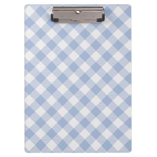 Hellblaues Gingham-Muster Klassischer Karomuster-D Klemmbrett (Vorderseite)