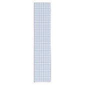 Hellblaues Gingham-Muster Klassischer Karomuster-D Kurzer Tischläufer (Vorderseite)