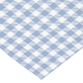 Hellblaues Gingham-Muster Klassischer Karomuster-D Kurzer Tischläufer (Ecke)