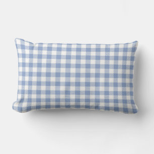 Hellblaues Gingham-Muster Klassischer Karomuster-D Lendenkissen