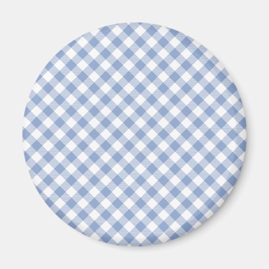 Hellblaues Gingham-Muster Klassischer Karomuster-D Magnet (Vorne)