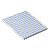 Hellblaues Gingham-Muster Klassischer Karomuster-D Notizblock (angewinkelt)