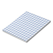 Hellblaues Gingham-Muster Klassischer Karomuster-D Notizblock (Rotiert)